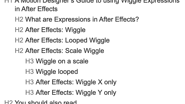 Example of heading structure for content accessibility