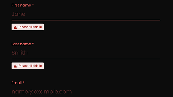 Website form