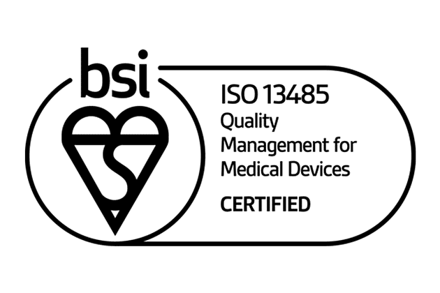Mark of trust certified ISO 13485 quality management for medical devices black logo En GB 1019 2x