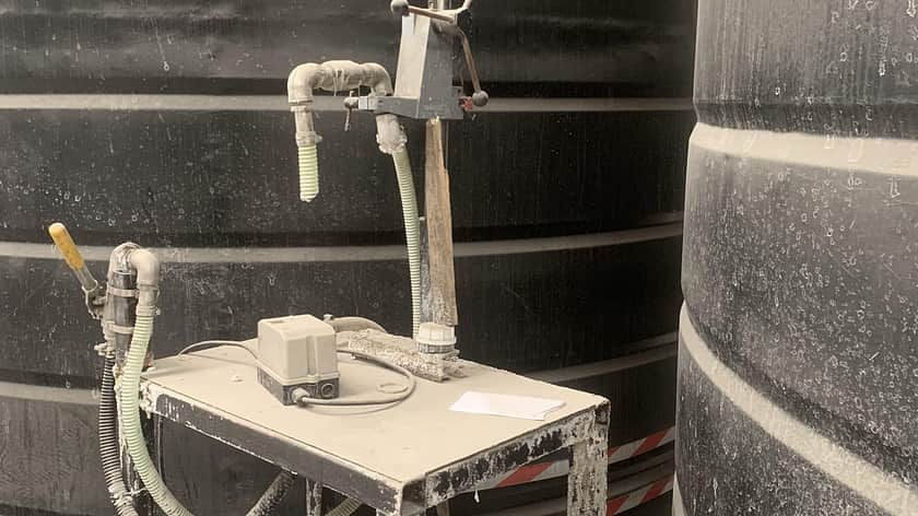 an old and well used filling machine