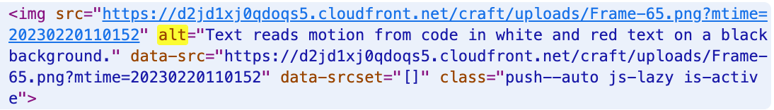 Example alt text code