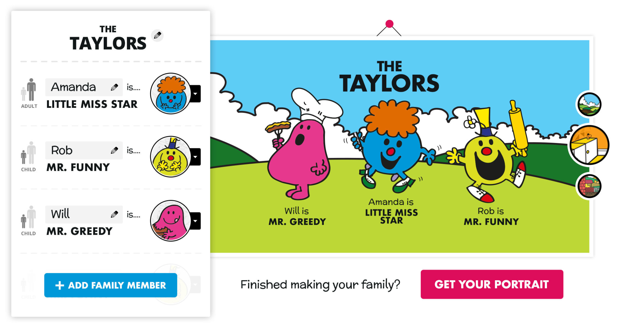 Screenshot of Mr Men and Little Miss family
