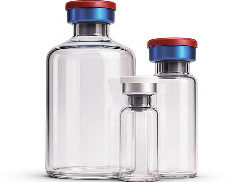 Three sizes of the Anoxos internally sterile vial.