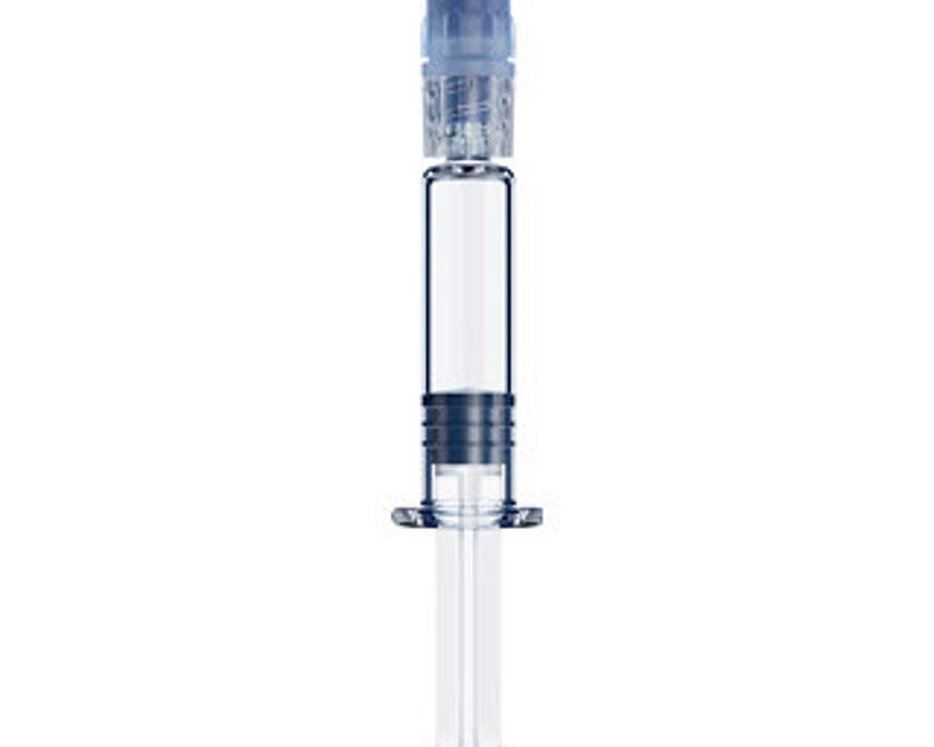 Una jeringa de vidrio SyriQ de 1 ml.