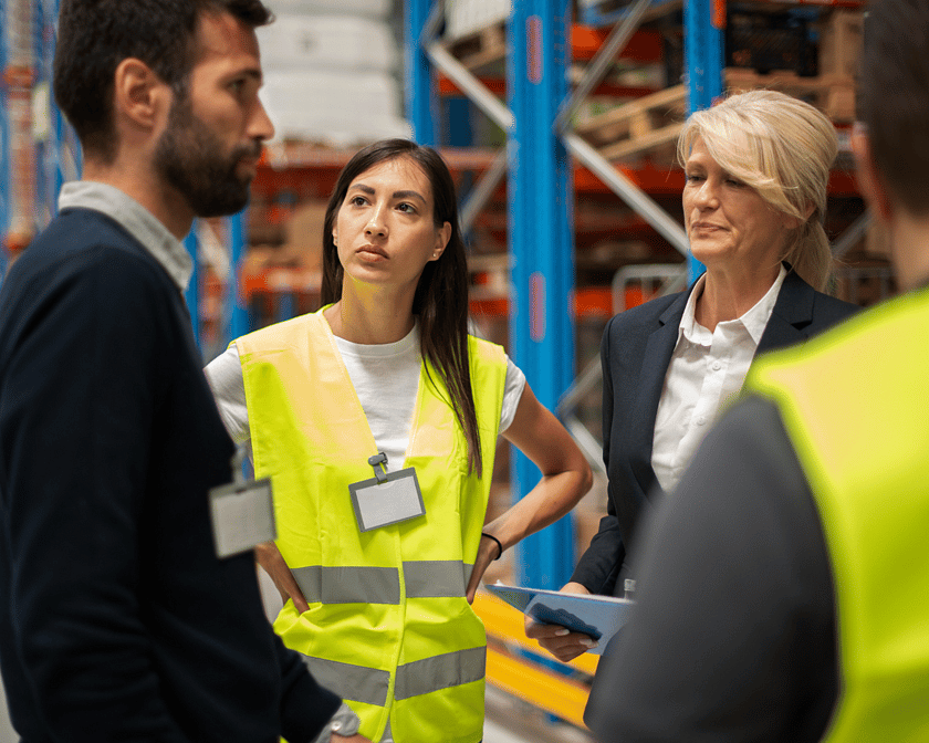 People discussing and looking ahead