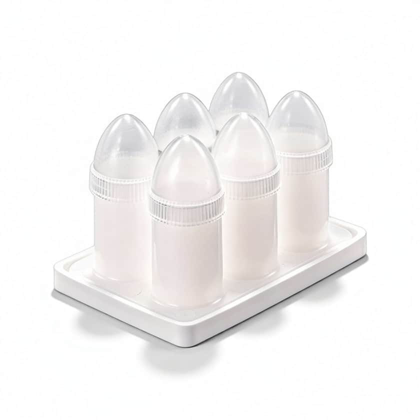 A plastic suppository mould.