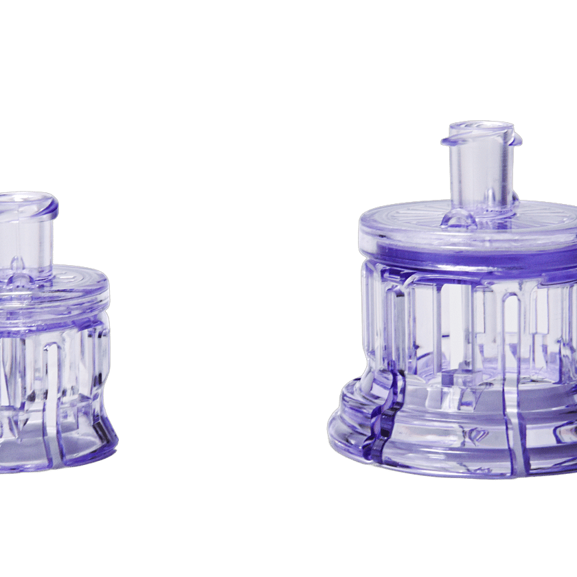 Sterile vial adapters cutout
