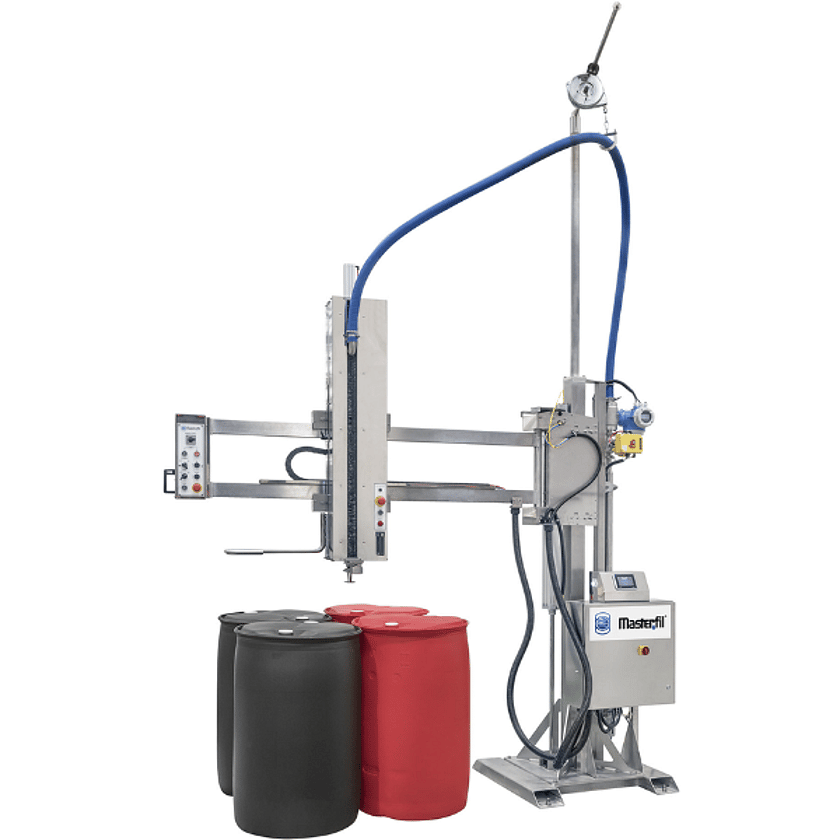 Semi Automatic Flowmeter Boom Filler with Drums 600 x 600