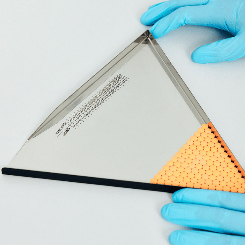 Adelphi Products 0312 Triangular Tablet Counter In Use 600 x 600