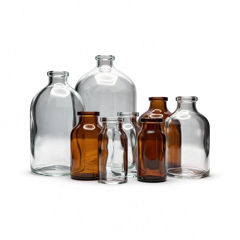 Moulded glass injection vials 1