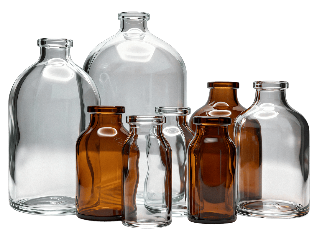 Moulded glass injection vials 1