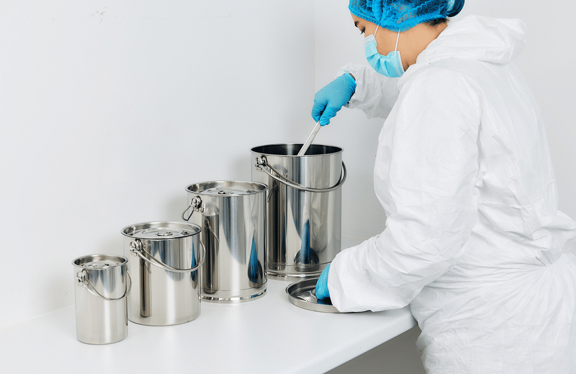 4 Containers and 1 Person Scooping